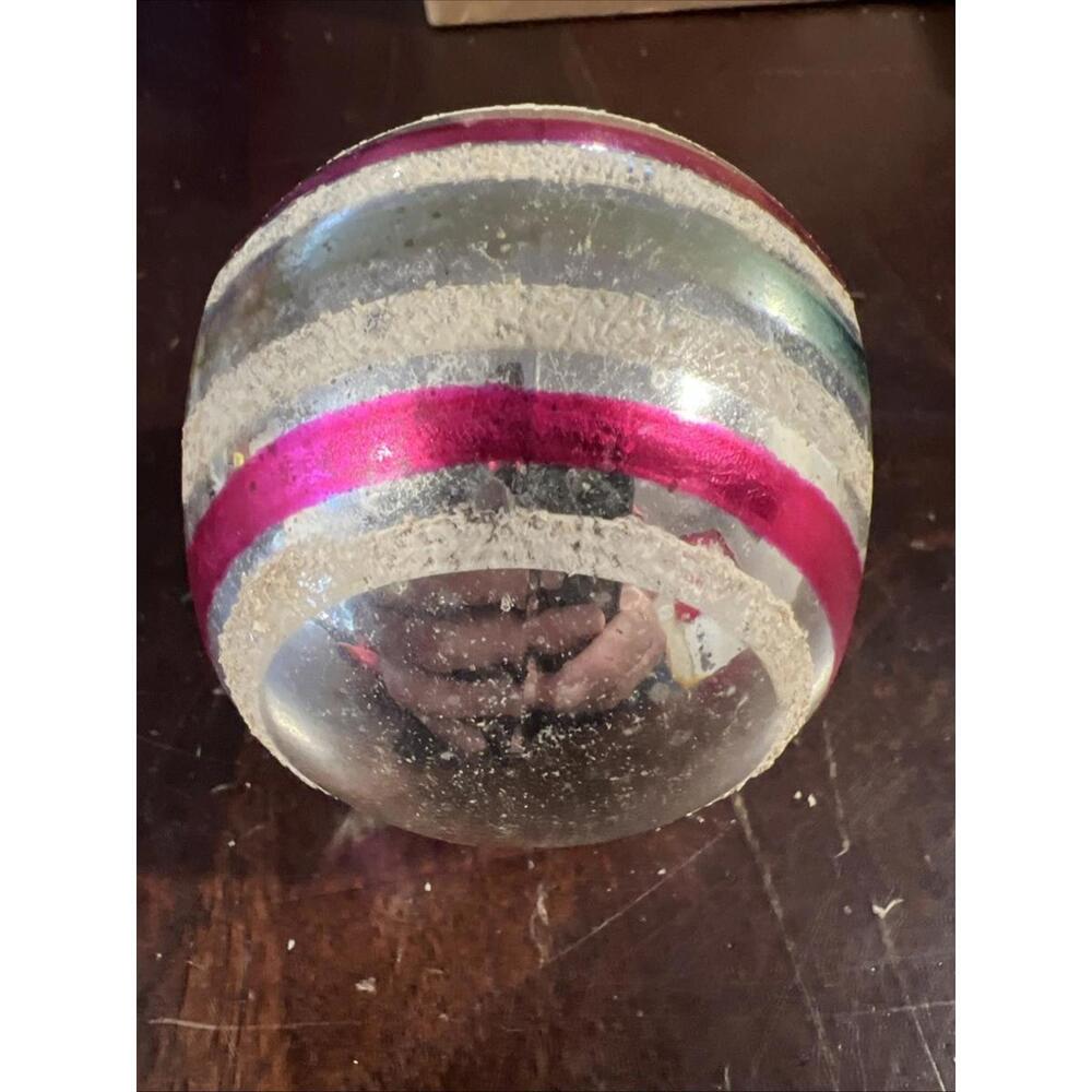 Vintage Shiny Brite Christmas Ornament Star Reflector Double Indent Stripes 1289 - Picture 5 of 6
